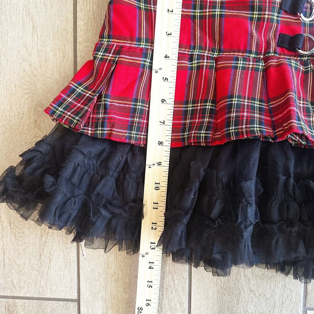 Tripp NYC Plaid Mini Skirt Large Tulle Layered Punk Goth Emo Y2K 90s School Girl - Picture 10 of 11